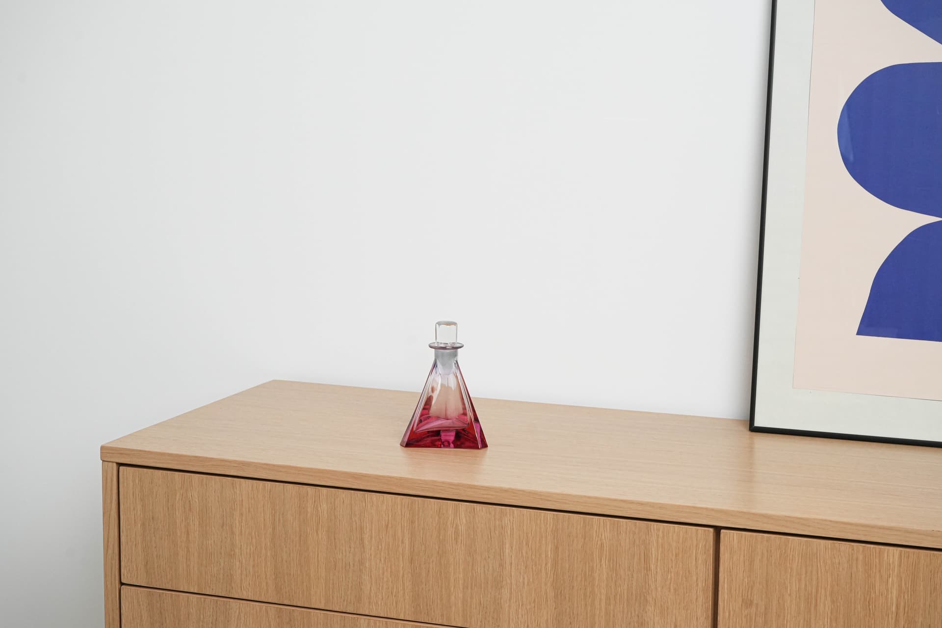 Karafka trójkątna, multikolor, szkło, Czechosłowacja, lata 70. - 195168