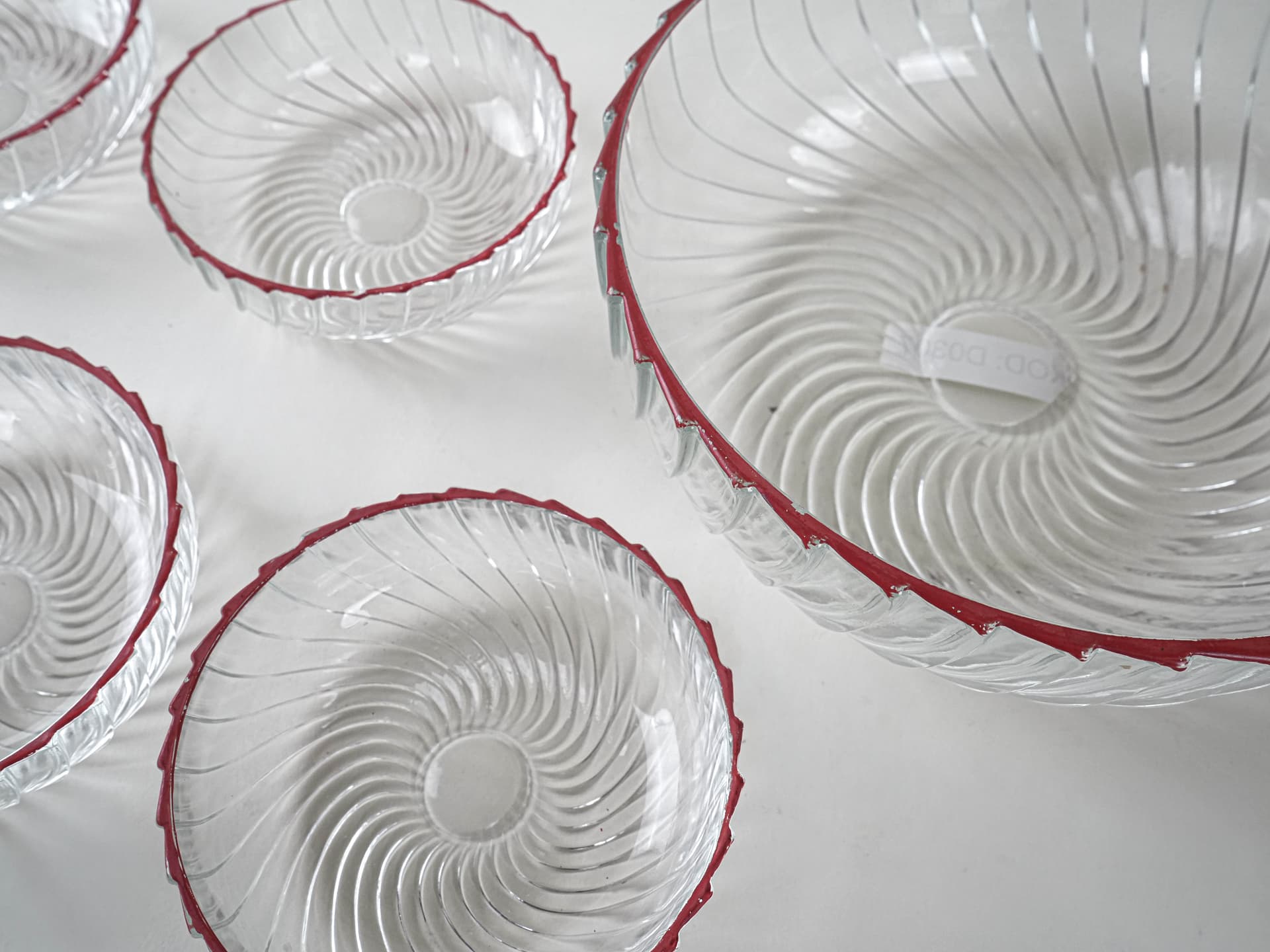 Komplet salaterek, transparent, szkło, Włochy, lata 70. - 195179