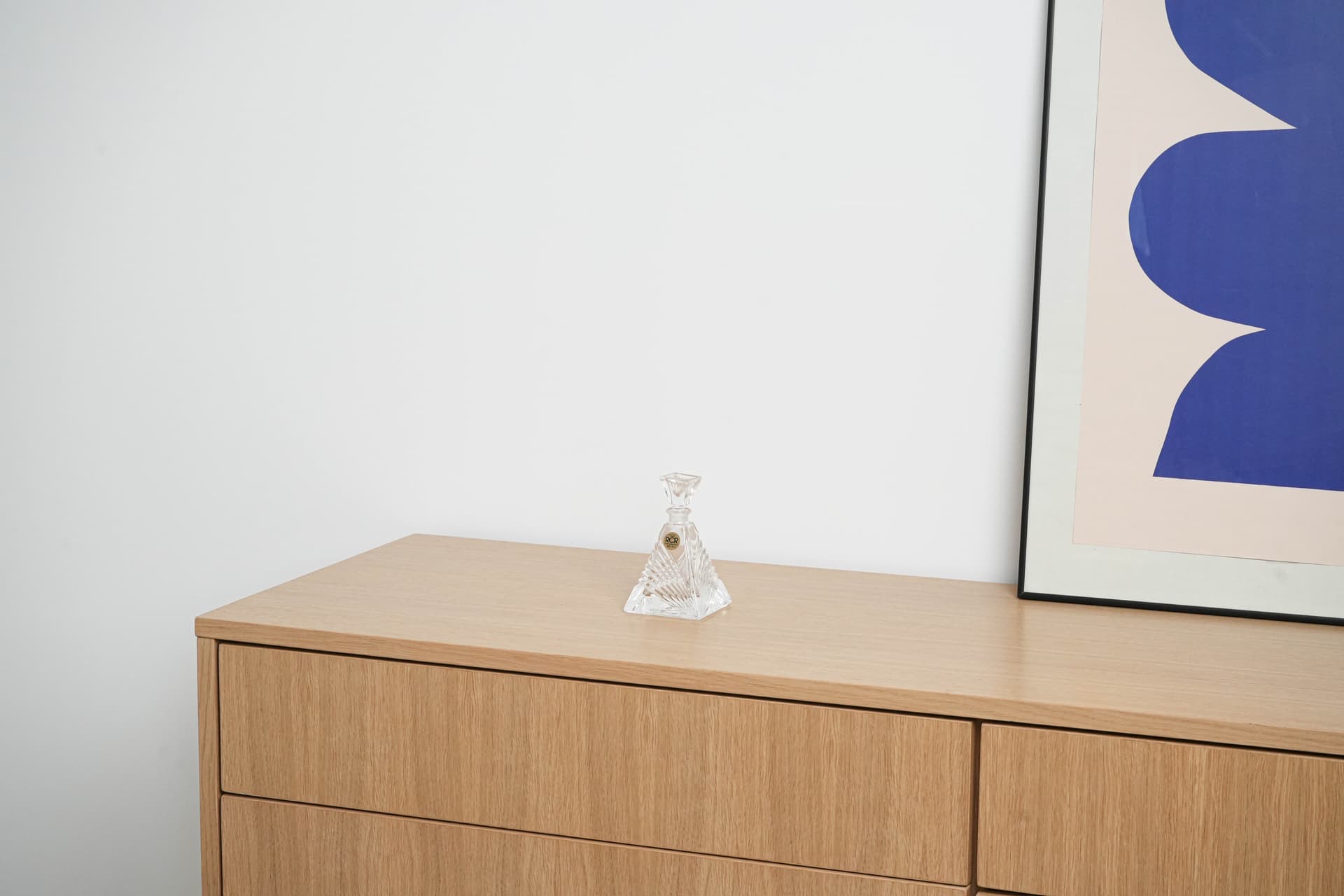 Decanter, art déco, transparent crystal, RCR Cristalleria Italiana, Italy, 1970s. - 195237