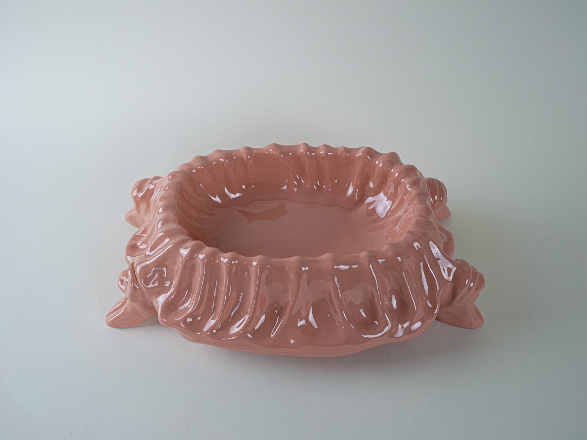 Bowl, salmon pink ceramic, by A.L. Rabitti, Nelli 8C, Italy, 1970s. - 195274