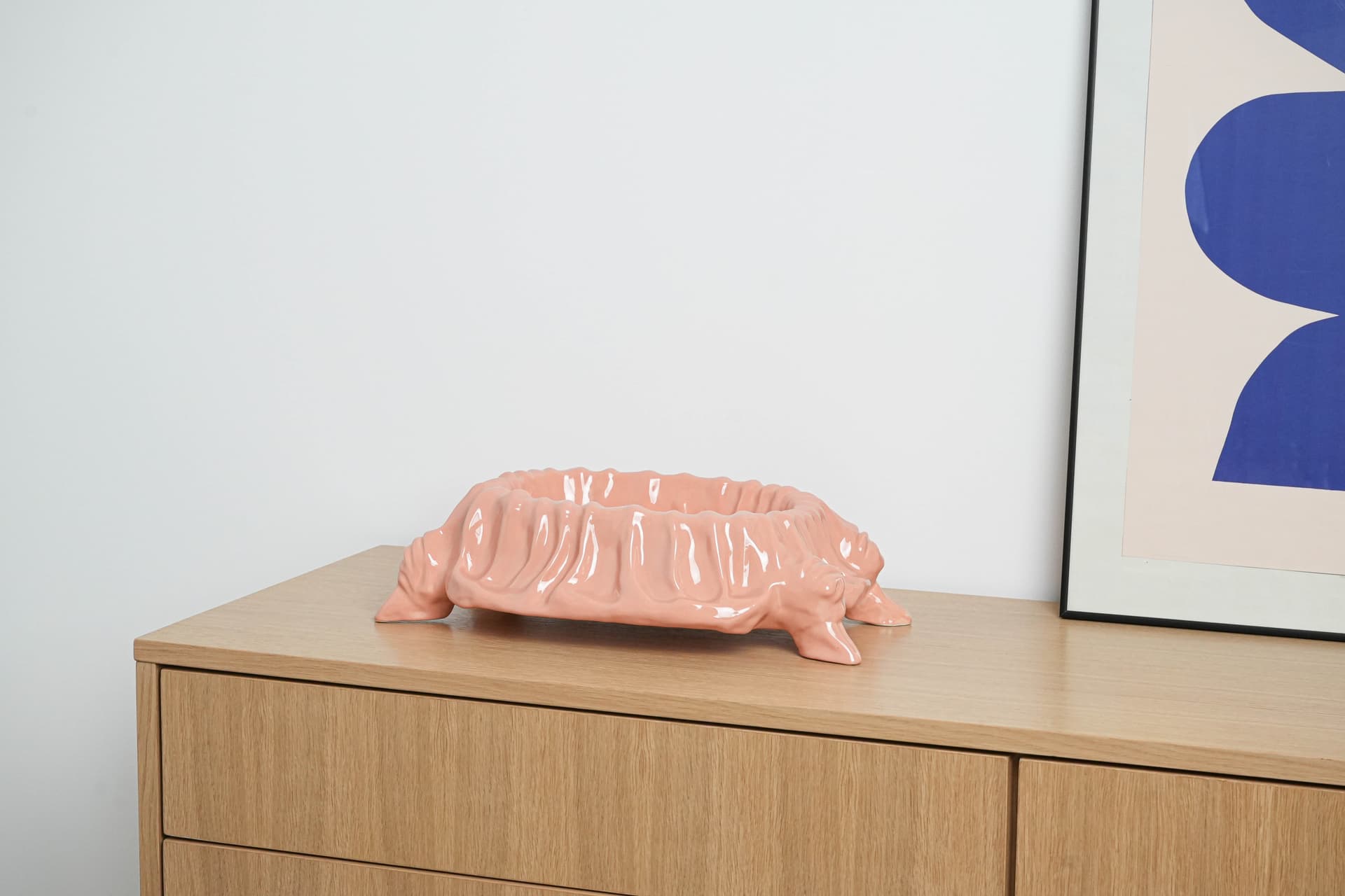 Bowl, salmon pink ceramic, by A.L. Rabitti, Nelli 8C, Italy, 1970s. - 195270