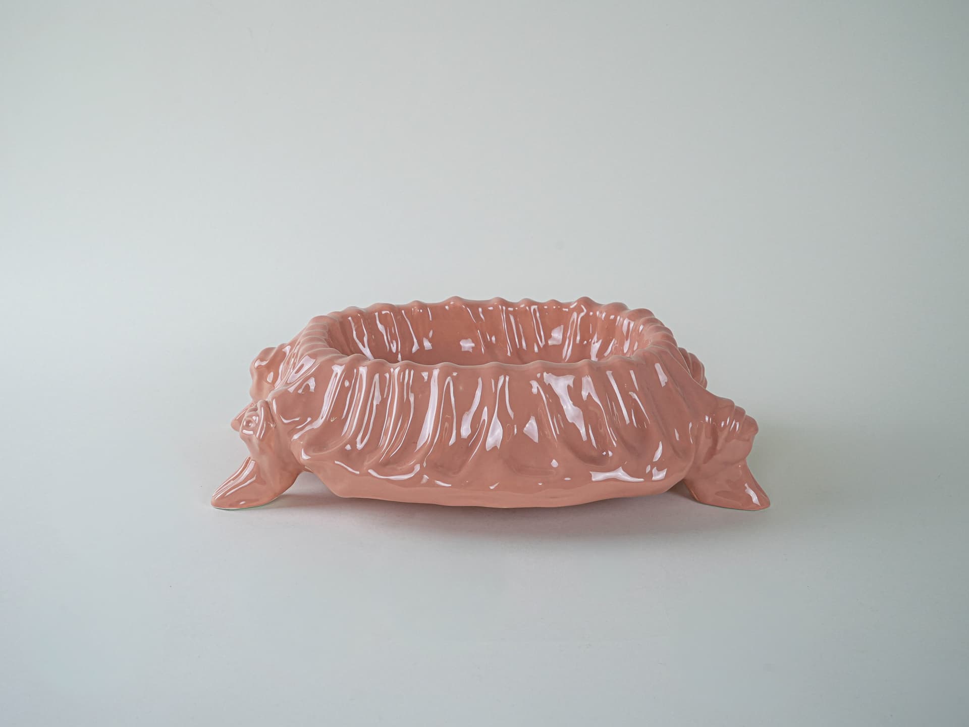 Bowl, salmon pink ceramic, by A.L. Rabitti, Nelli 8C, Italy, 1970s. - 195275