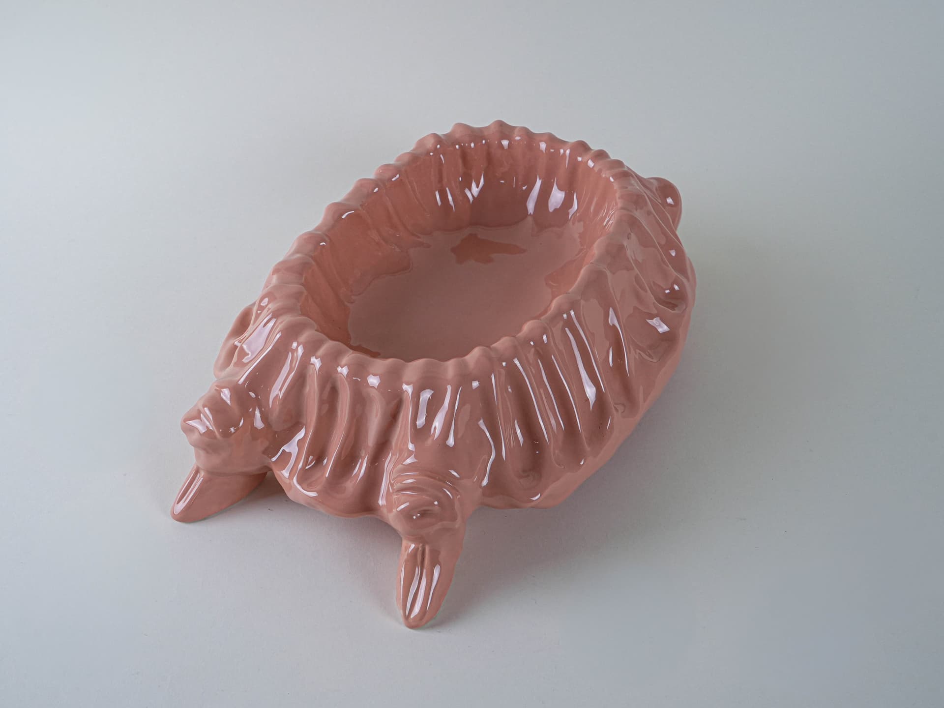 Bowl, salmon pink ceramic, by A.L. Rabitti, Nelli 8C, Italy, 1970s. - 195273