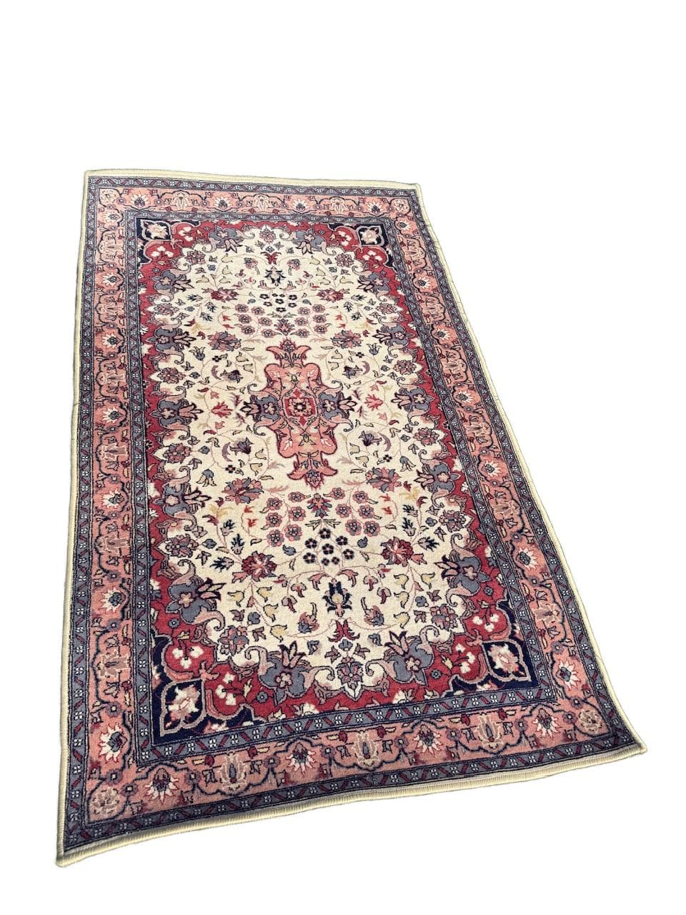 Dywan Teheran 155x94 cm, kość słoniowa, wełna kaszmirowa, Iran, lata 80.