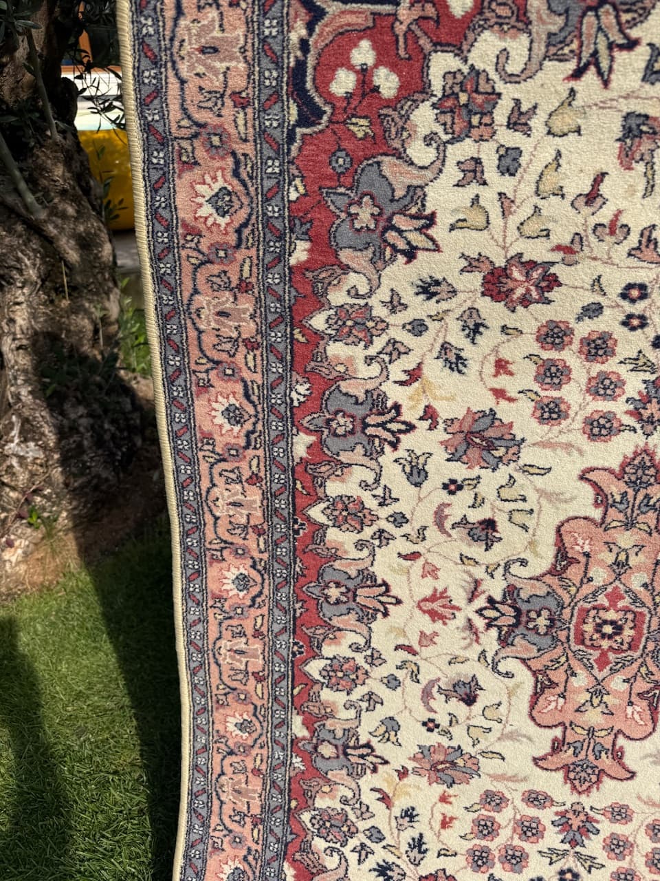 Dywan Teheran 155x94 cm, kość słoniowa, wełna kaszmirowa, Iran, lata 80. - 195314