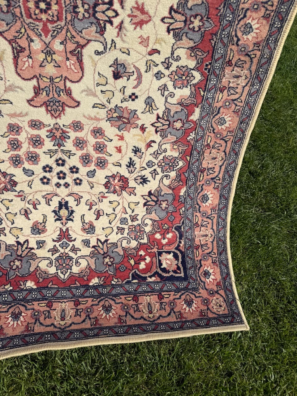 Dywan Teheran 155x94 cm, kość słoniowa, wełna kaszmirowa, Iran, lata 80. - 195316