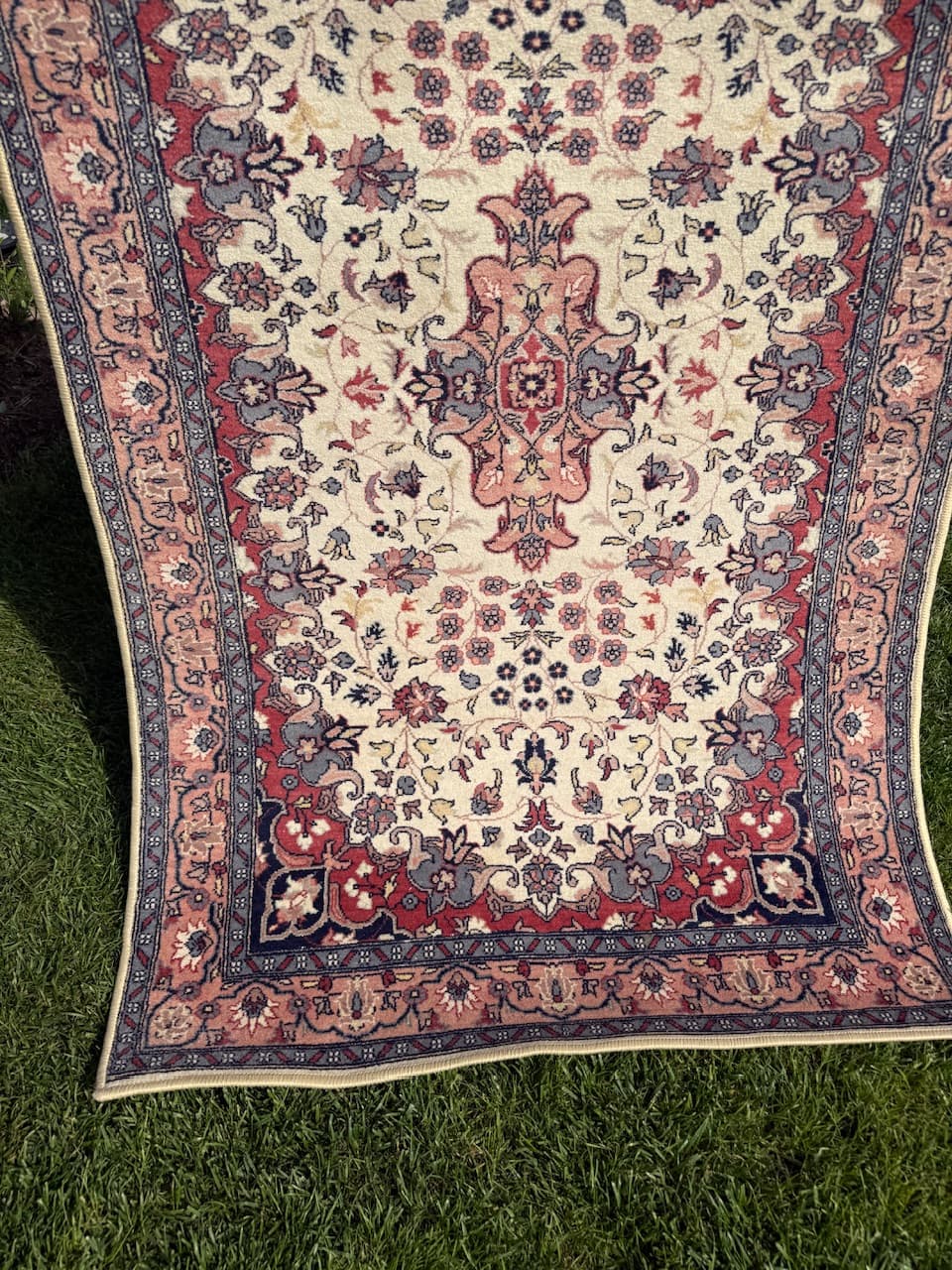 Dywan Teheran 155x94 cm, kość słoniowa, wełna kaszmirowa, Iran, lata 80. - 195313