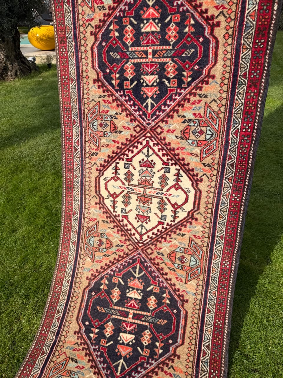 Chodnik Hamadan 315x80 cm, multikolor, wełna, Iran, lata 90. - 195355