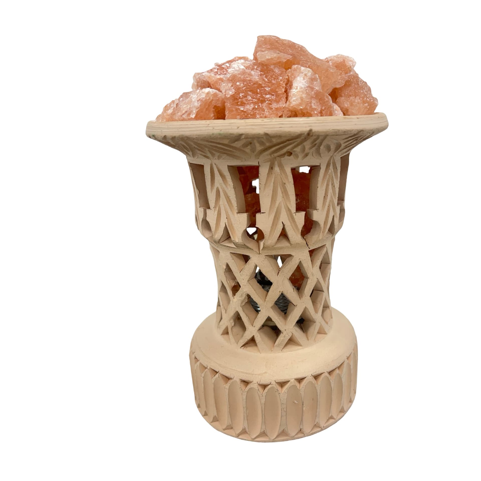 Lampa solna, beżowa, ceramika, Niemcy, lata 70. - 195399