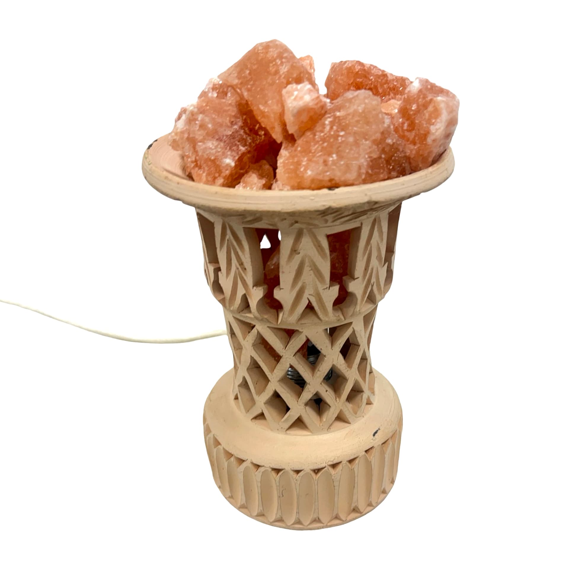 Lampa solna, beżowa, ceramika, Niemcy, lata 70. - 195395