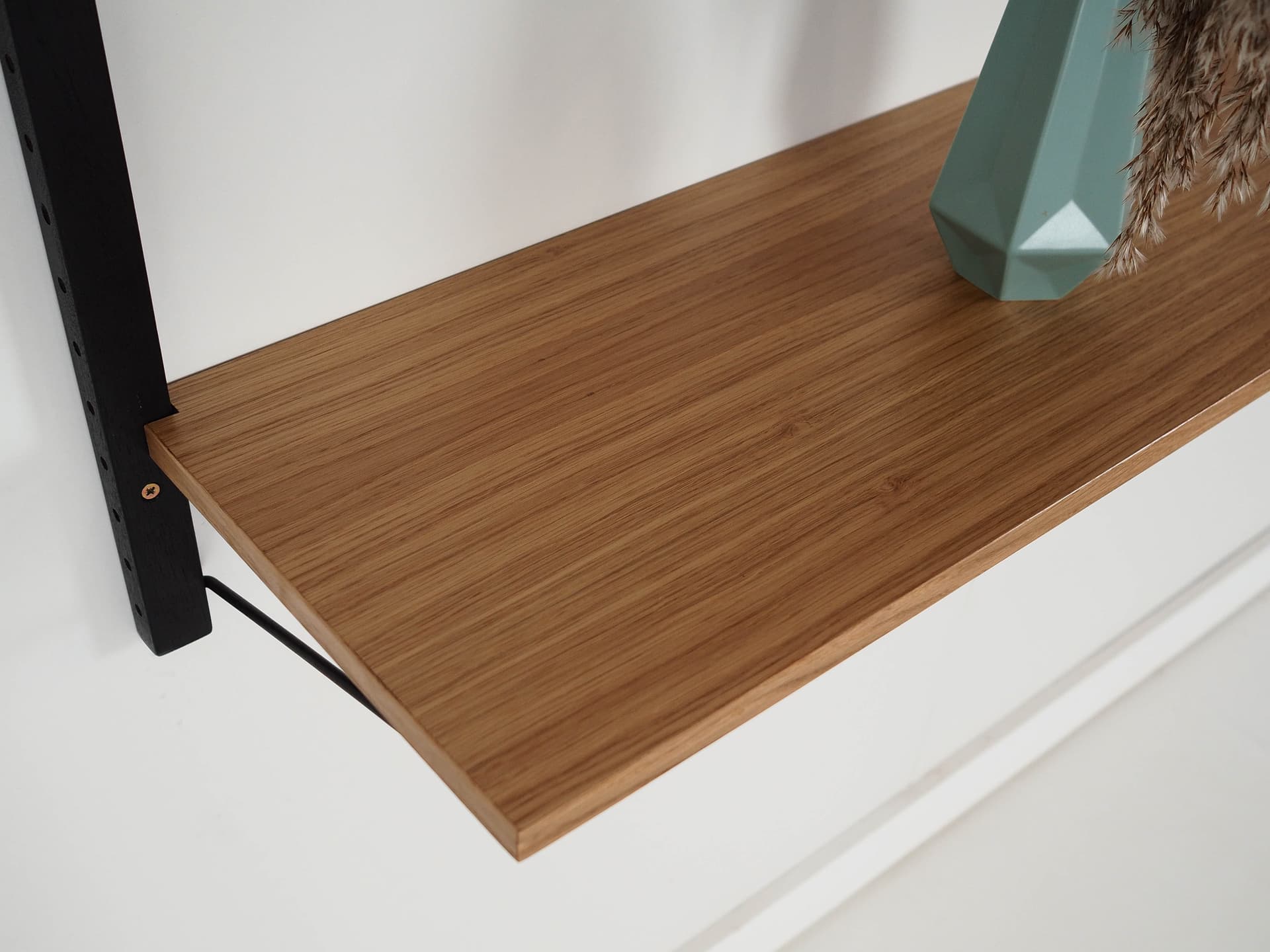 Regał systemowy, dąb jasnobrązowy, metal czarny, Dania, lata 70. - 195414