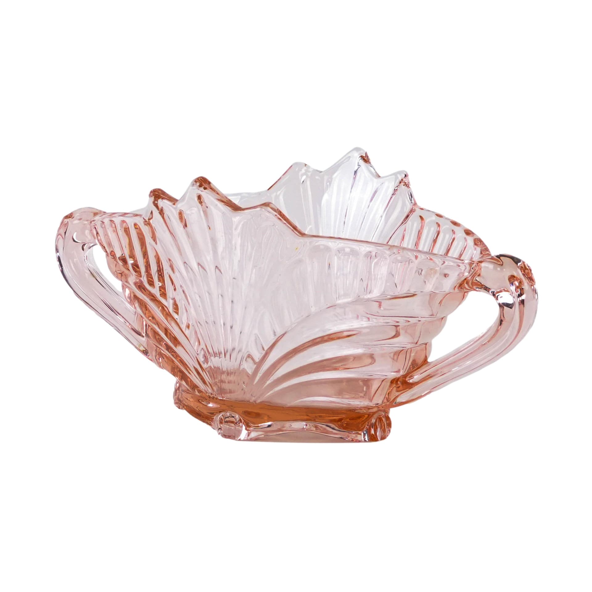 Bowl Art Deco, pink glass, Italy, 1970s.