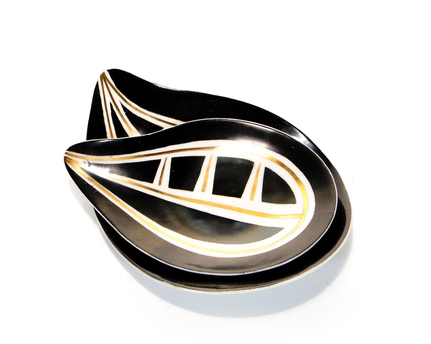 Para pater, czarny, porcelana, proj. A. Chmiel, Steatyt, Polska, lata 60. - 195593