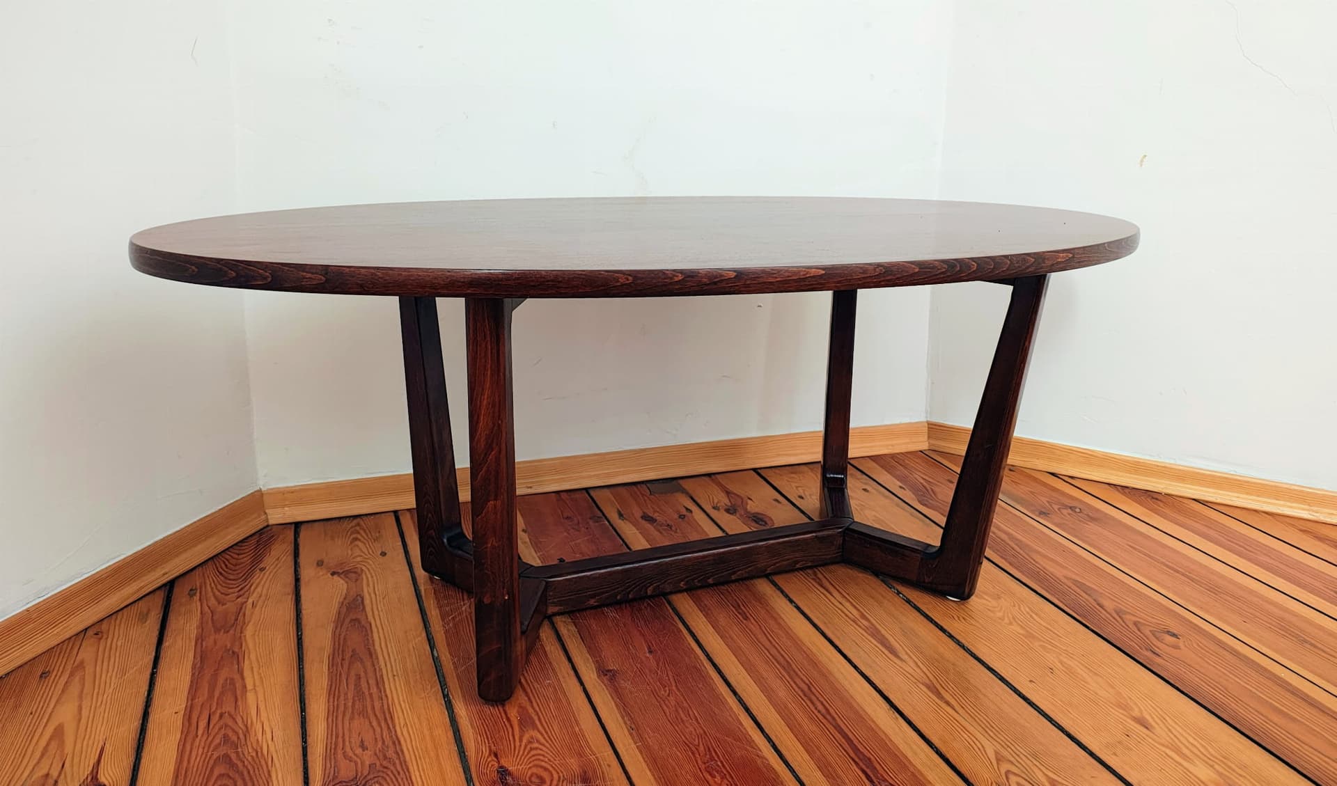 Coffee table, dark brown mahogany, UP Závody, Czechoslovakia, 1960s. - 195621