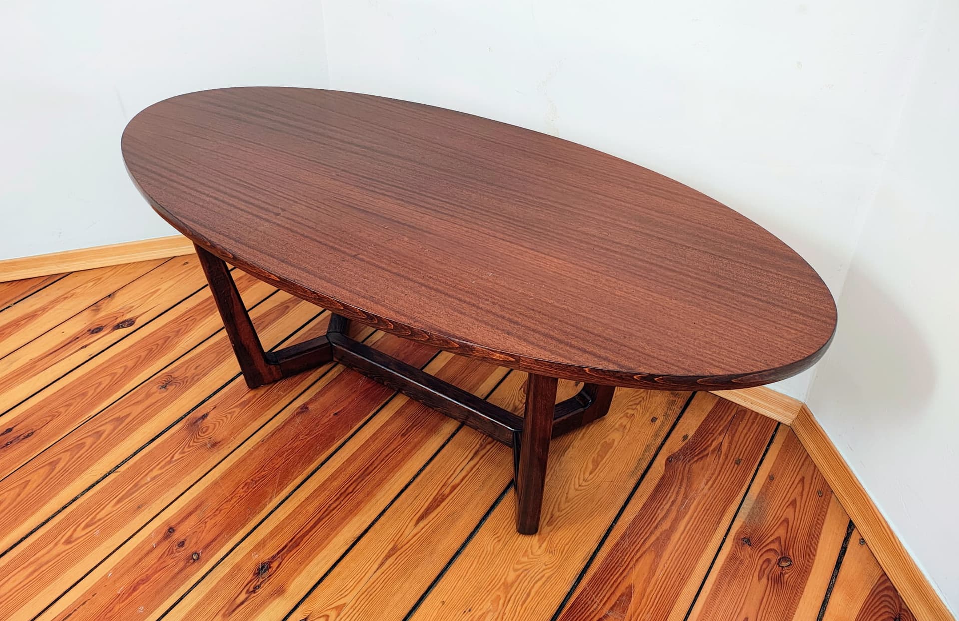 Coffee table, dark brown mahogany, UP Závody, Czechoslovakia, 1960s. - 195624