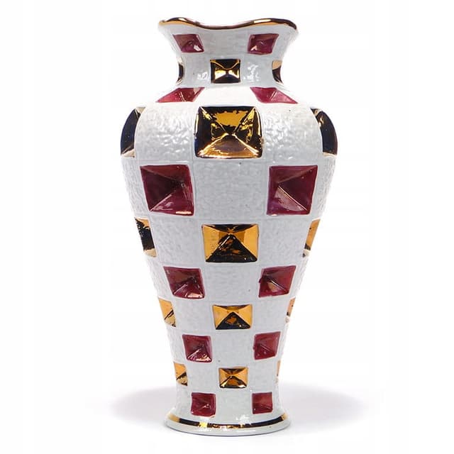 Wazon Pop Art, porcelana biała, Steatyt, Polska, lata 60. - WYMIARY