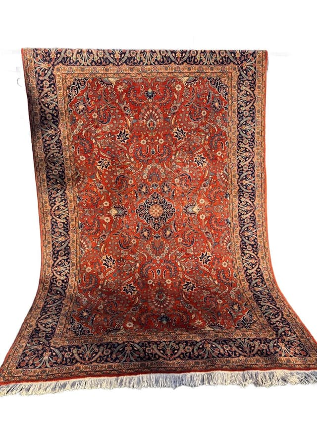 Dywan Indo Ispahan 315x200 cm, czerwony, wełna kaszmirowa, Indie - WYMIARY