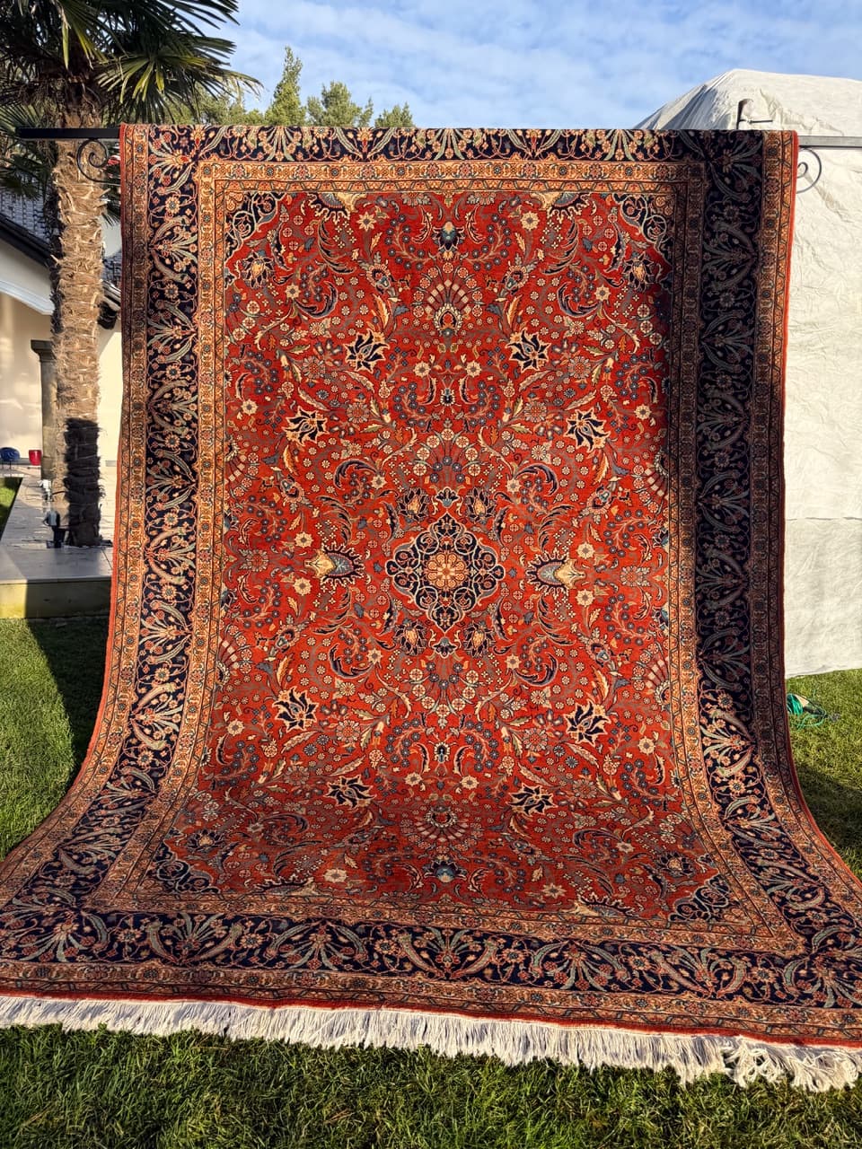 Dywan Indo Ispahan 315x200 cm, czerwony, wełna kaszmirowa, Indie - 195652