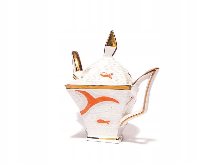 Sugar Bowl, Pop Art, ivory white porcelain, Steatyt, Poland, 1960s. - 195662