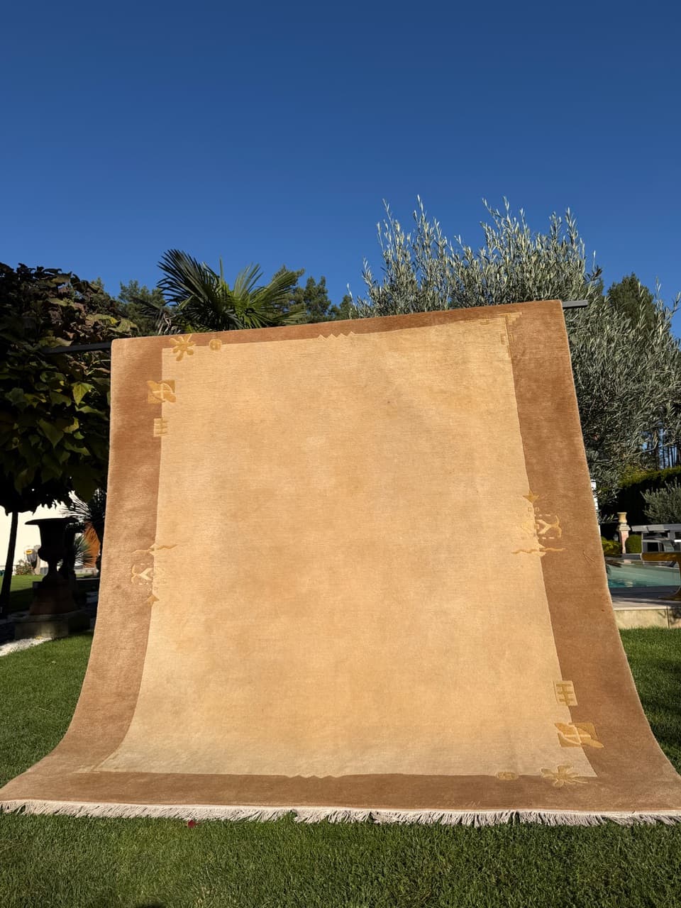 Dywan Art Deco 300x250 cm, beżowy, wełna, Nepal - 195666