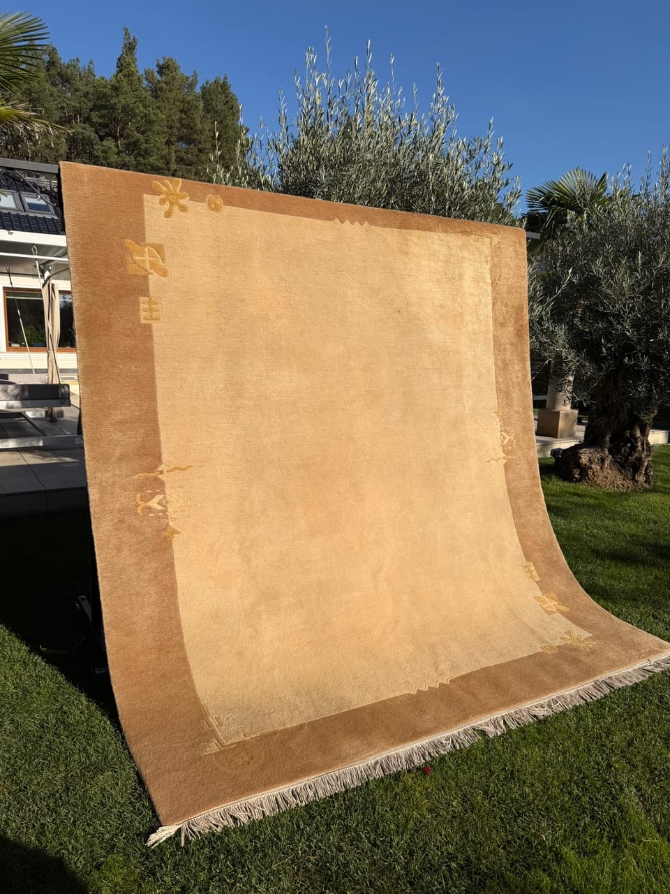 Dywan Art Deco 300x250 cm, beżowy, wełna, Nepal - 195665