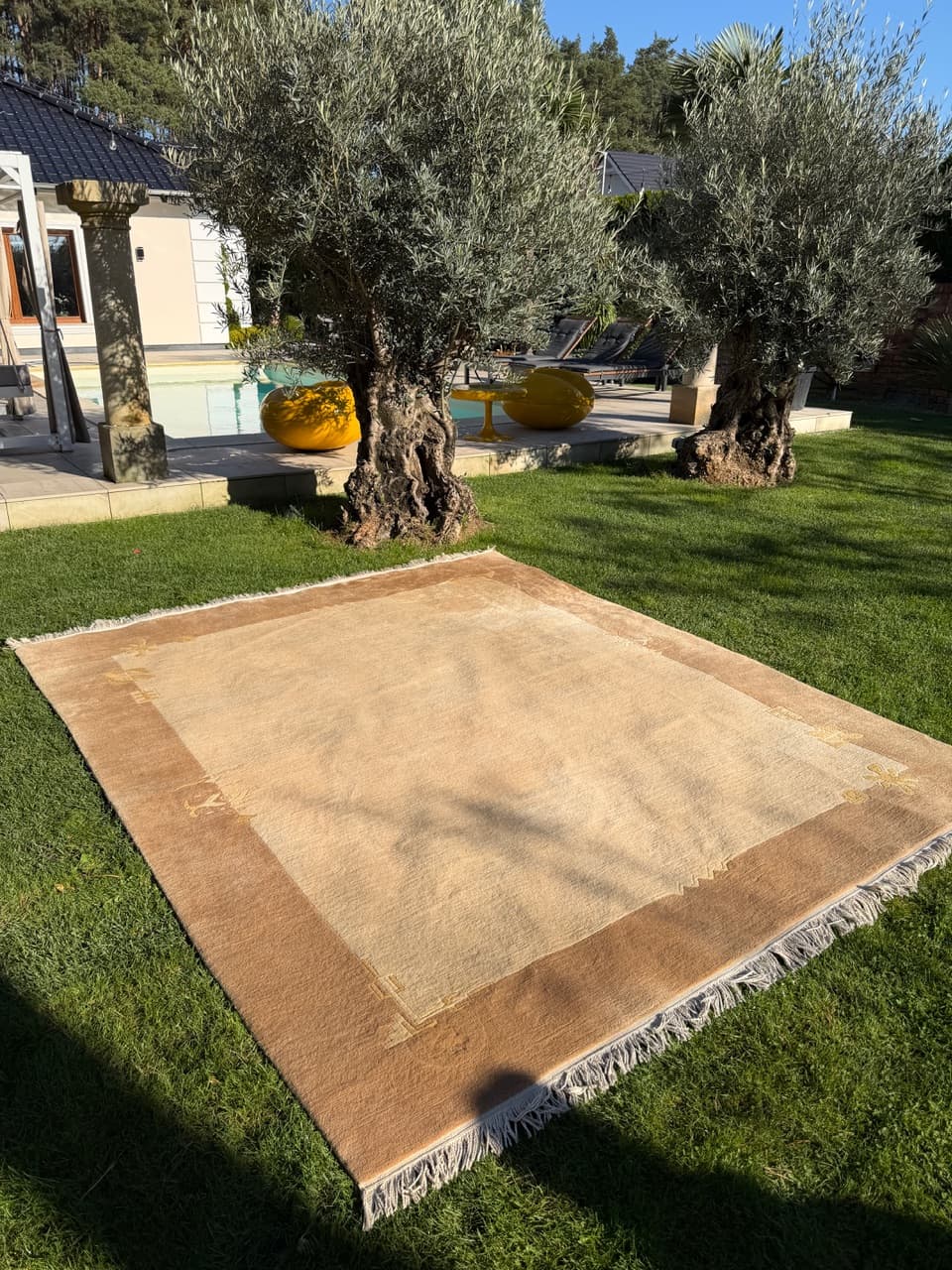 Dywan Art Deco 300x250 cm, beżowy, wełna, Nepal - 195676