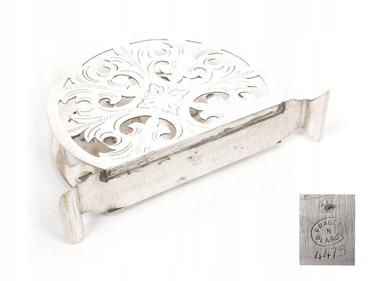 Serwetnik wachlarzowy, srebrny, mosiądz, Fraget, Polska, lata 30. - 195714