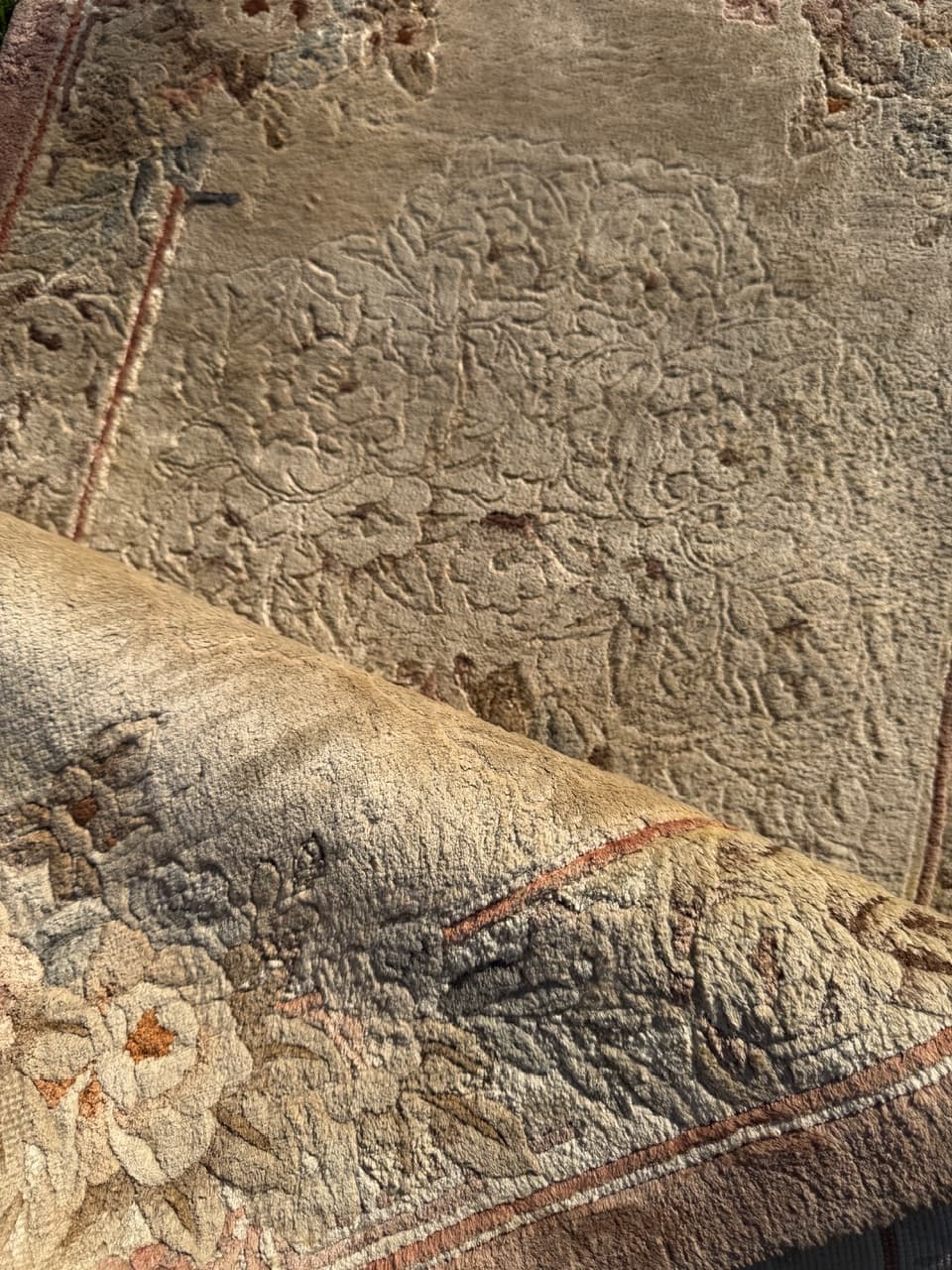 Dywan Pekiński 155x70 cm, jedwab beżowy, Chiny - 195817