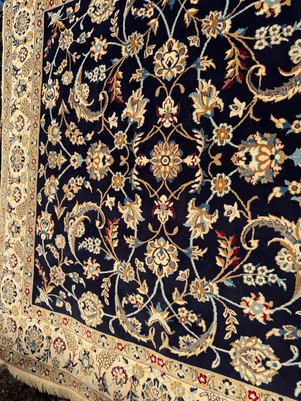 Rug Nain 200x200 cm, navy blue, wool, Iran - 195825