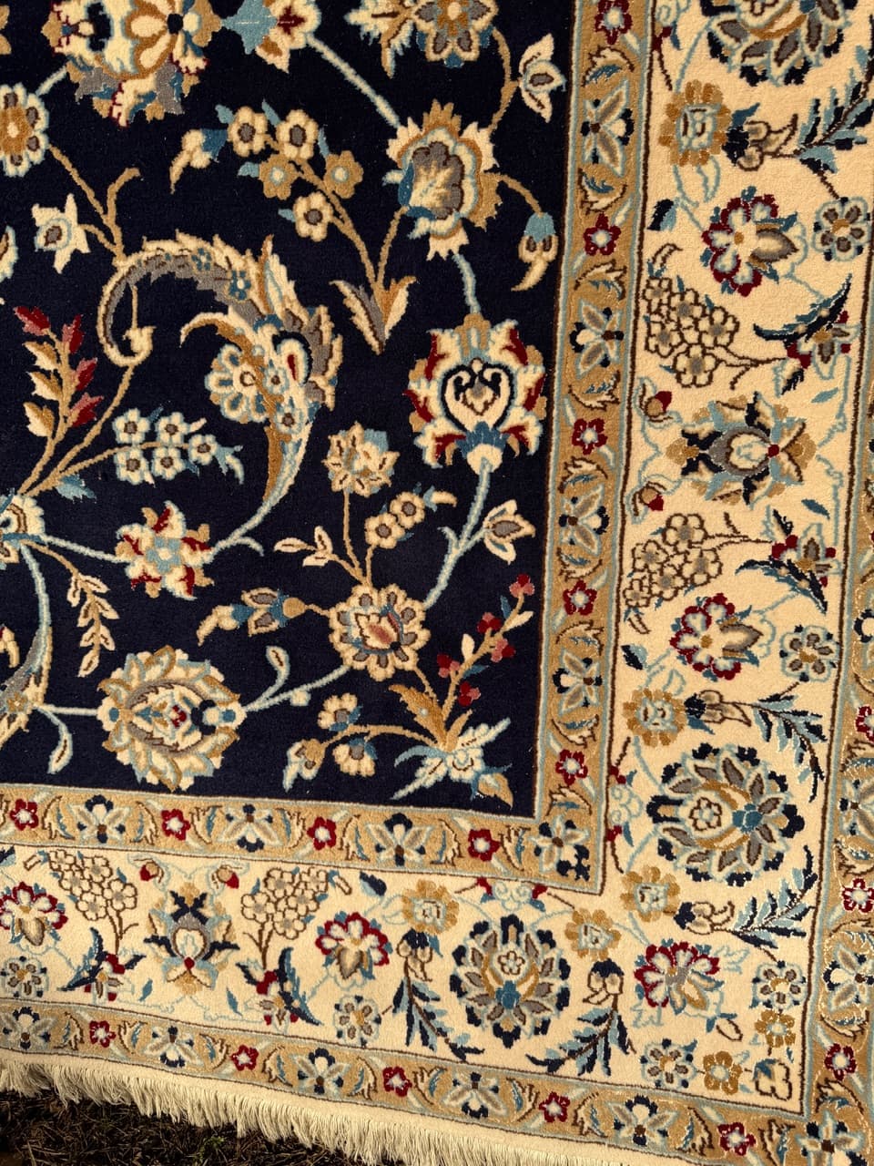 Rug Nain 200x200 cm, navy blue, wool, Iran - 195822