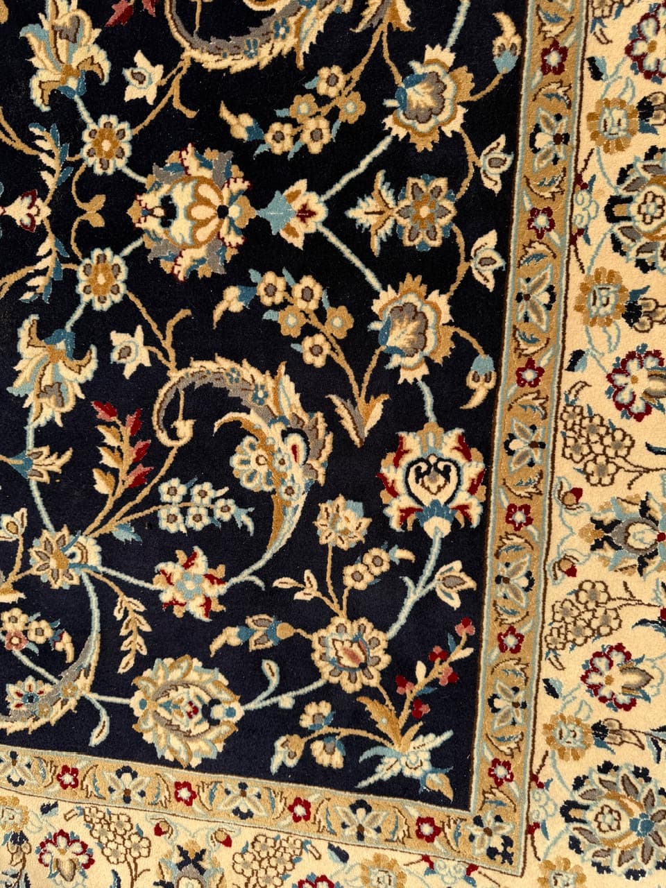 Rug Nain 200x200 cm, navy blue, wool, Iran - 195824