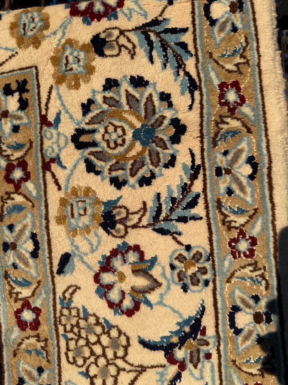 Rug Nain 200x200 cm, navy blue, wool, Iran - 195826