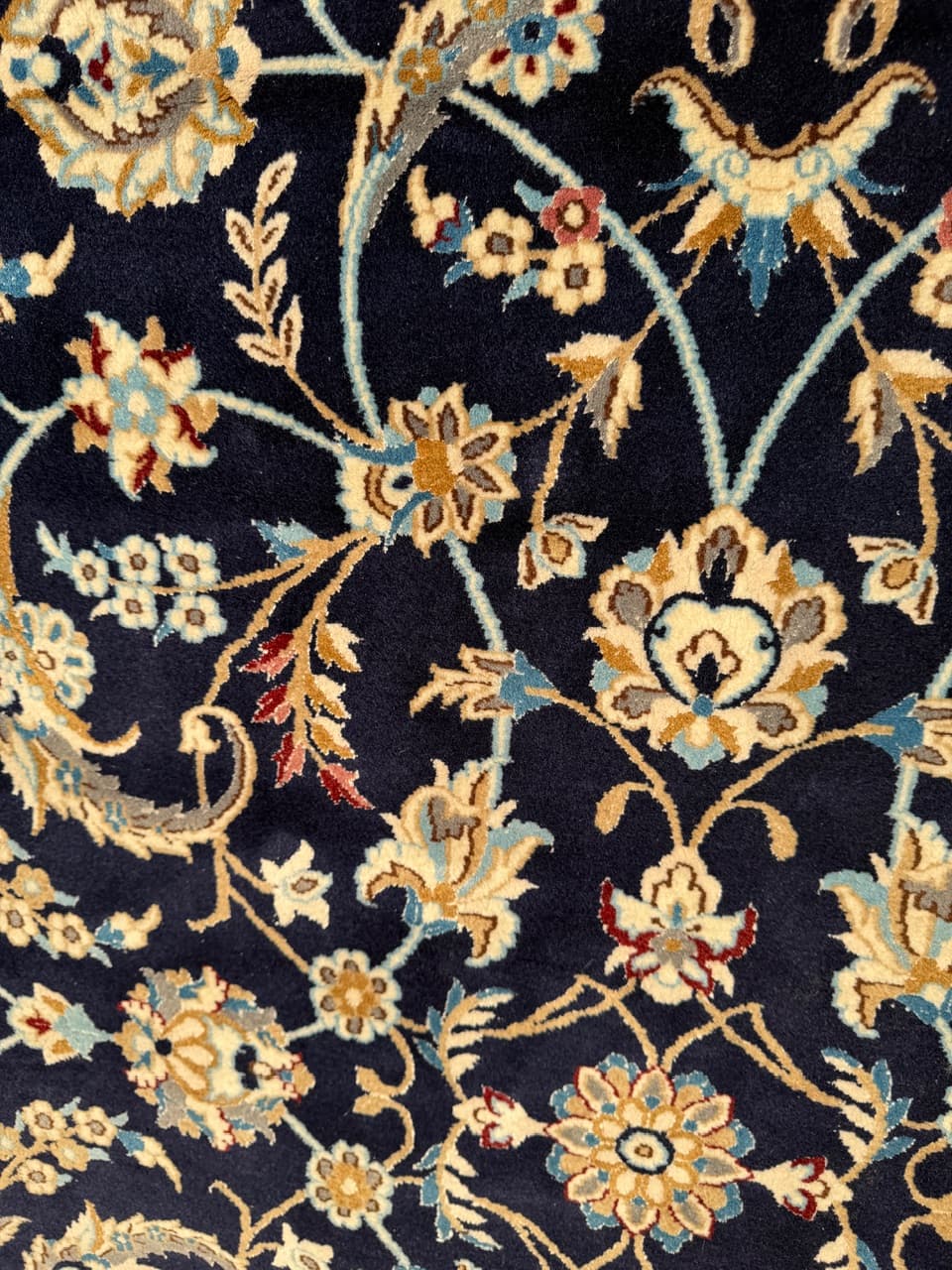 Rug Nain 200x200 cm, navy blue, wool, Iran - 195832