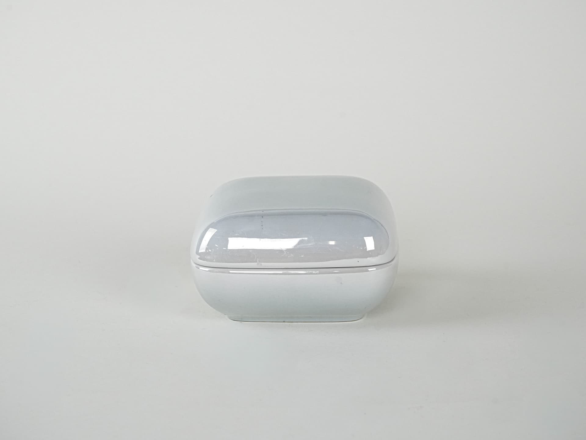 Puzderko, minimalistyczne, biały ivory, porcelana, Włochy, lata 70. - 195861