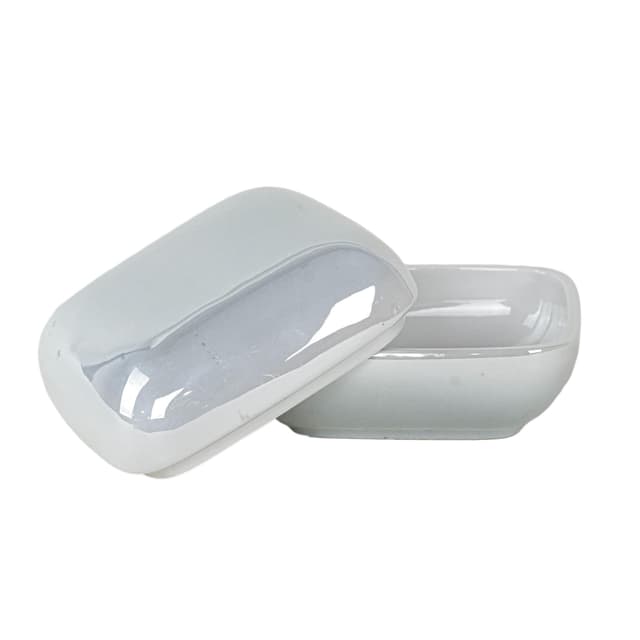 Puzderko, minimalistyczne, biały ivory, porcelana, Włochy, lata 70. - WYMIARY