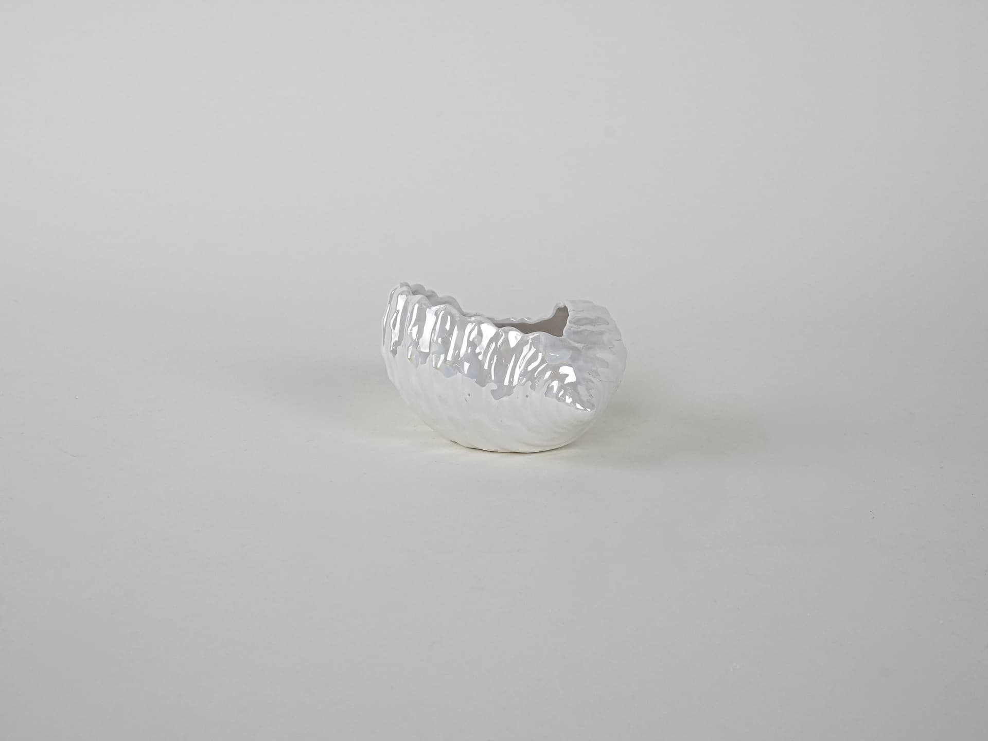 Decorative shell, ivory white porcelain, Italy, 1970s. - 195869