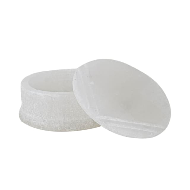 Pudełko, ivory white, kamień, Włochy, lata 70. - WYMIARY