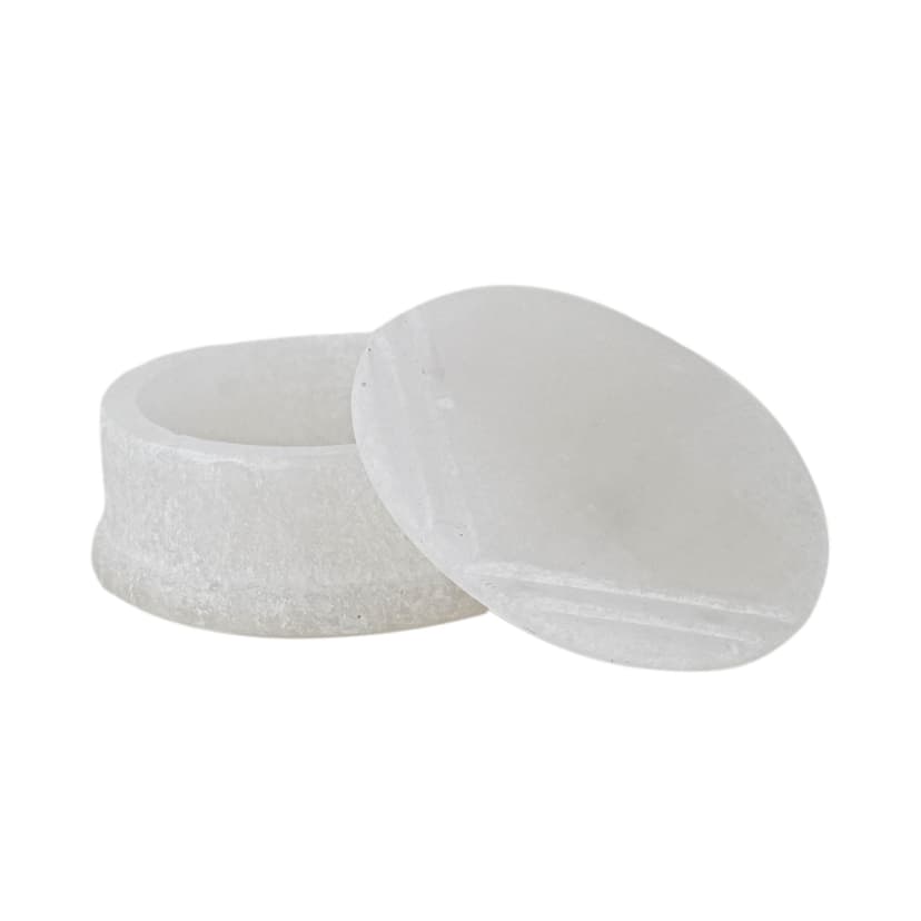 Pudełko, ivory white, kamień, Włochy, lata 70.