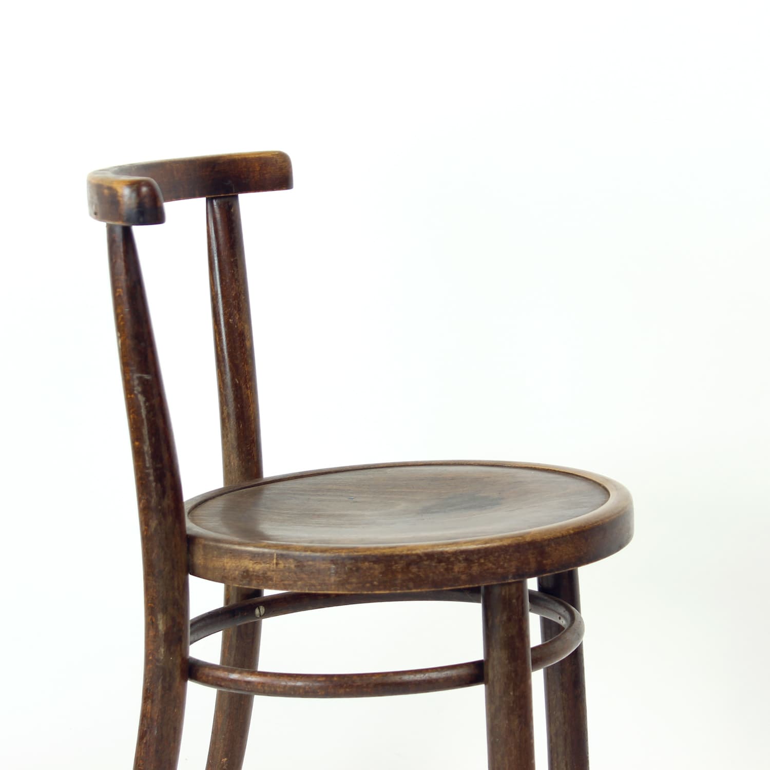 Round child chair, dark brown oak, Tatra Nabytok, Czech Republic, 1950s. - 195951