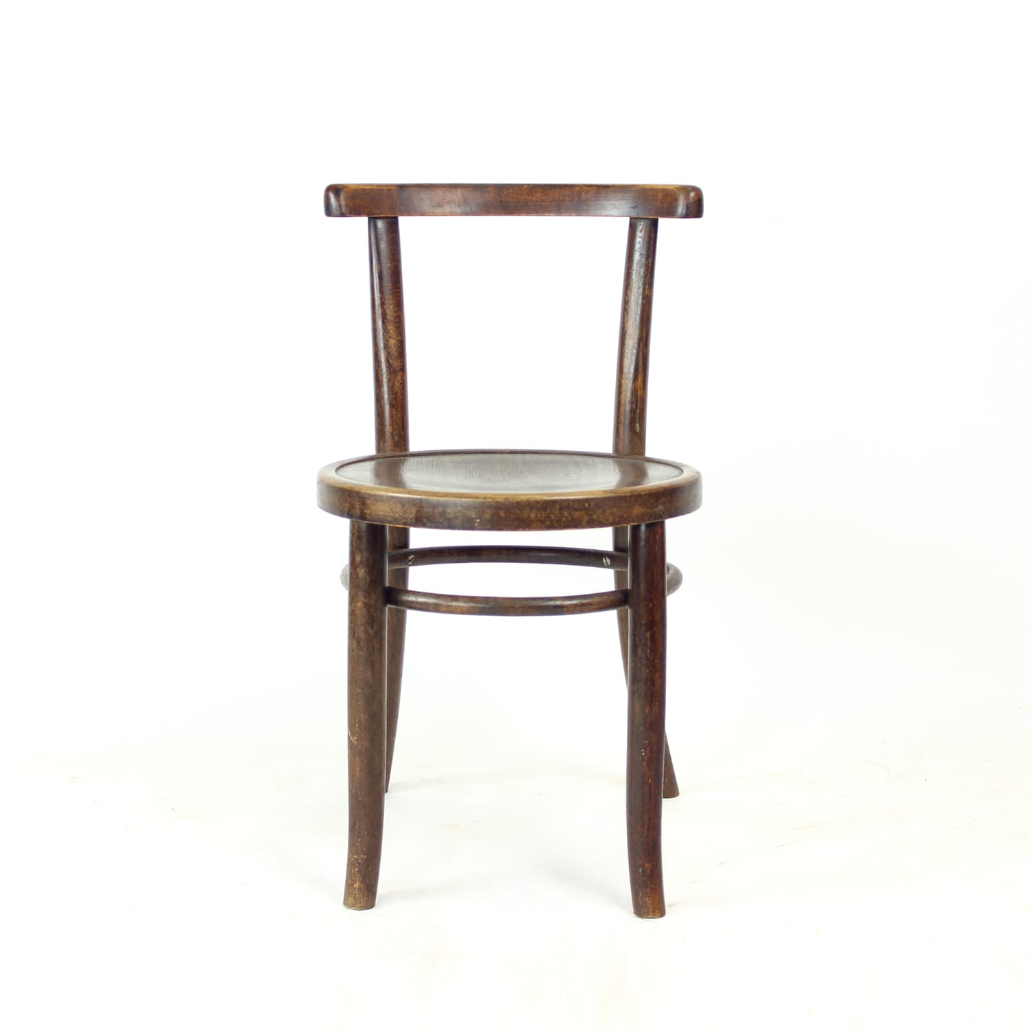 Round child chair, dark brown oak, Tatra Nabytok, Czech Republic, 1950s. - 195943