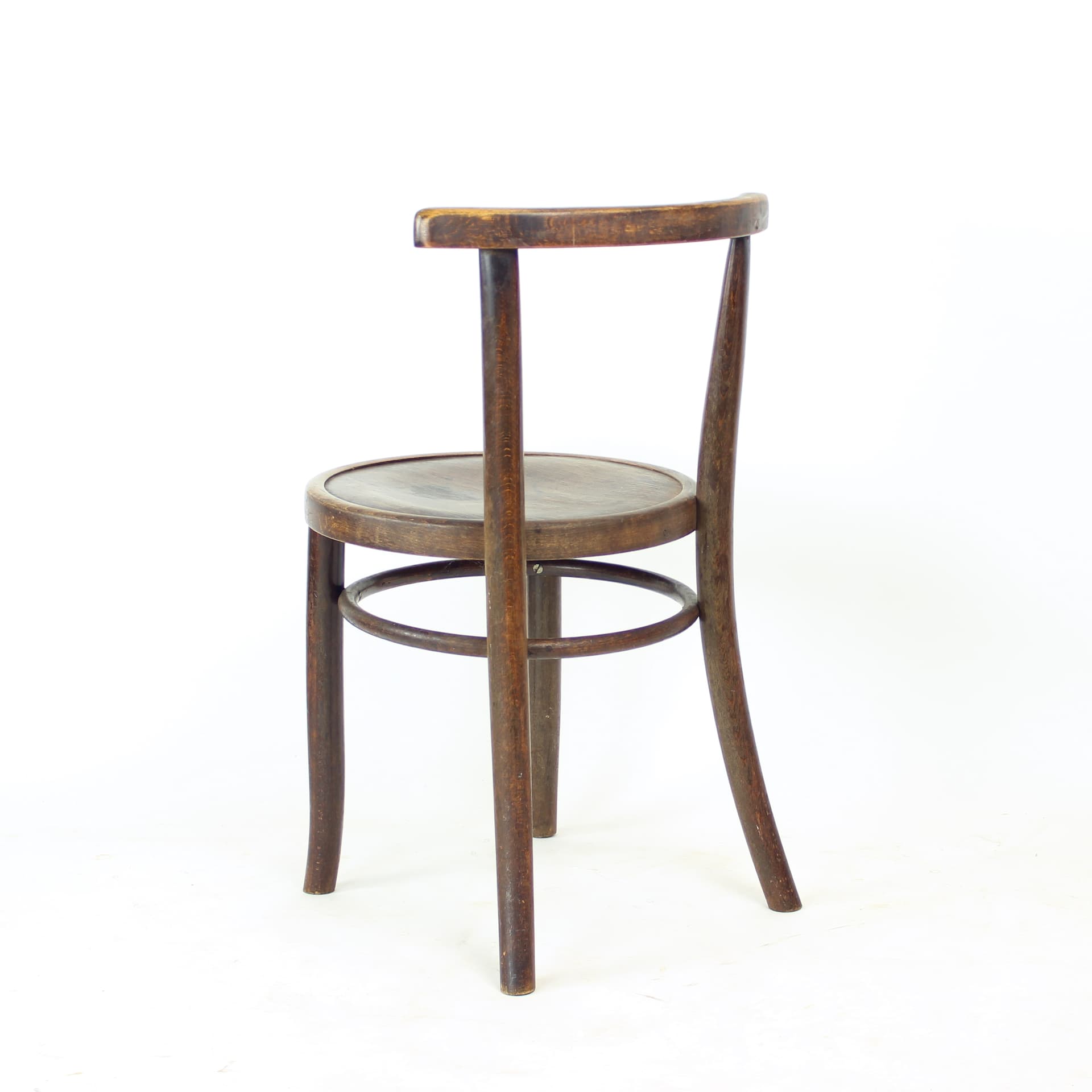 Round child chair, dark brown oak, Tatra Nabytok, Czech Republic, 1950s. - 195948