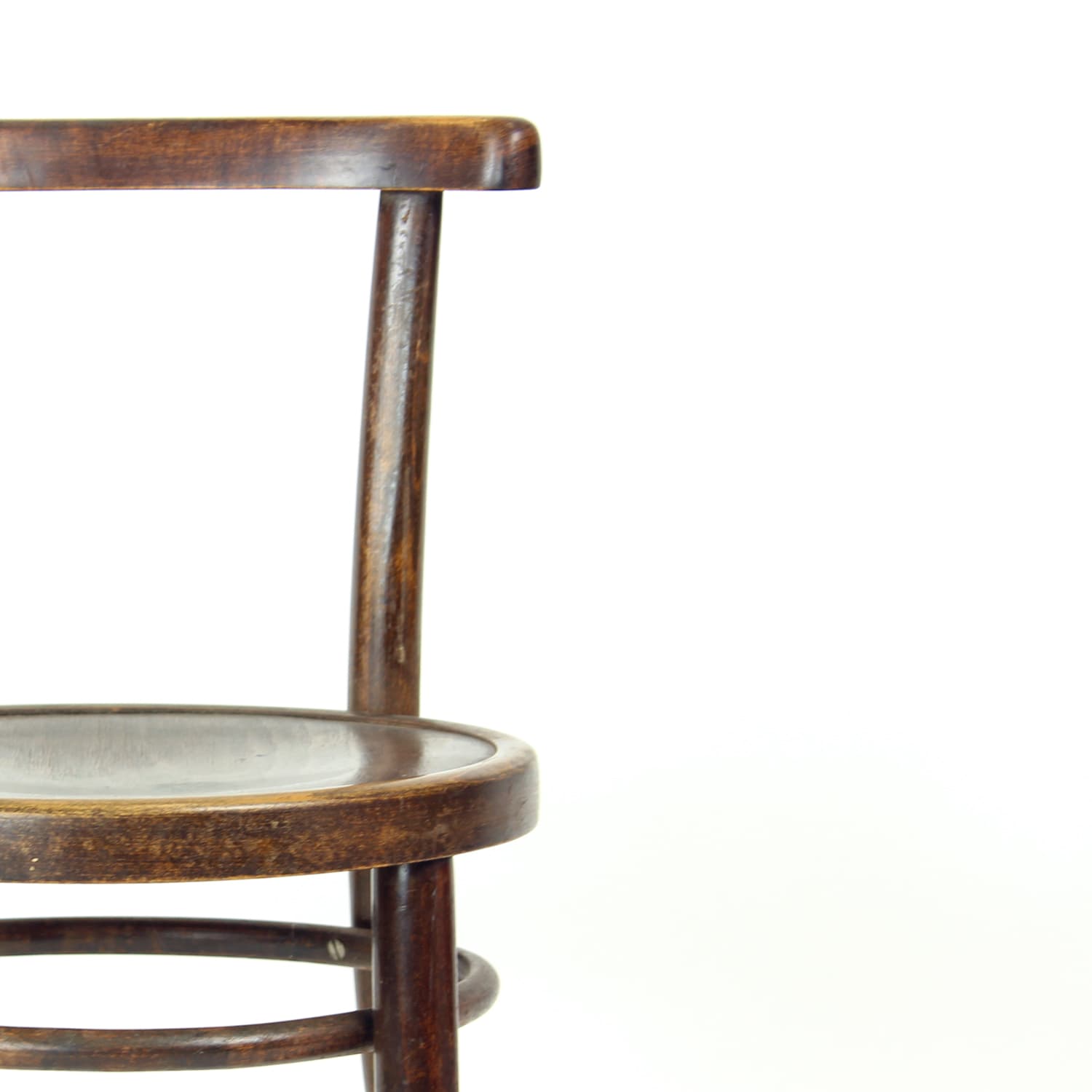 Round child chair, dark brown oak, Tatra Nabytok, Czech Republic, 1950s. - 195942