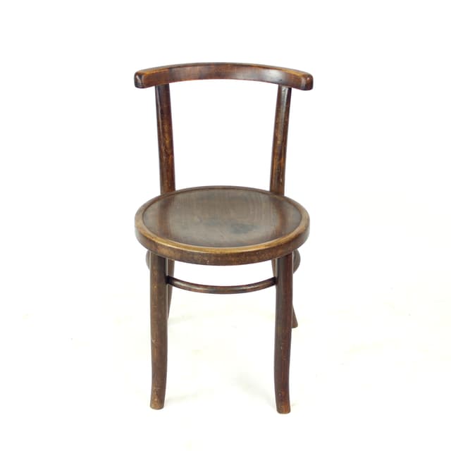 Round child chair, dark brown oak, Tatra Nabytok, Czech Republic, 1950s. - DIMENSION