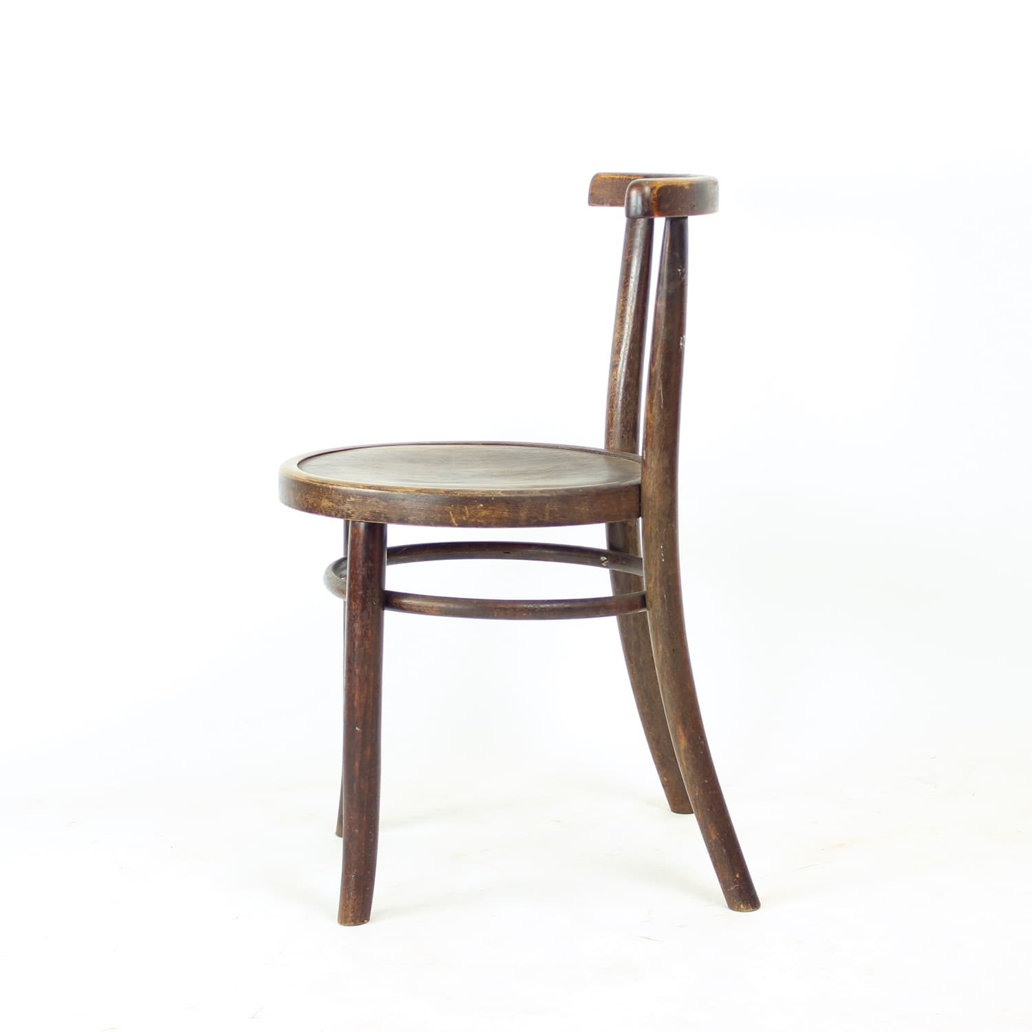 Round child chair, dark brown oak, Tatra Nabytok, Czech Republic, 1950s. - 195947