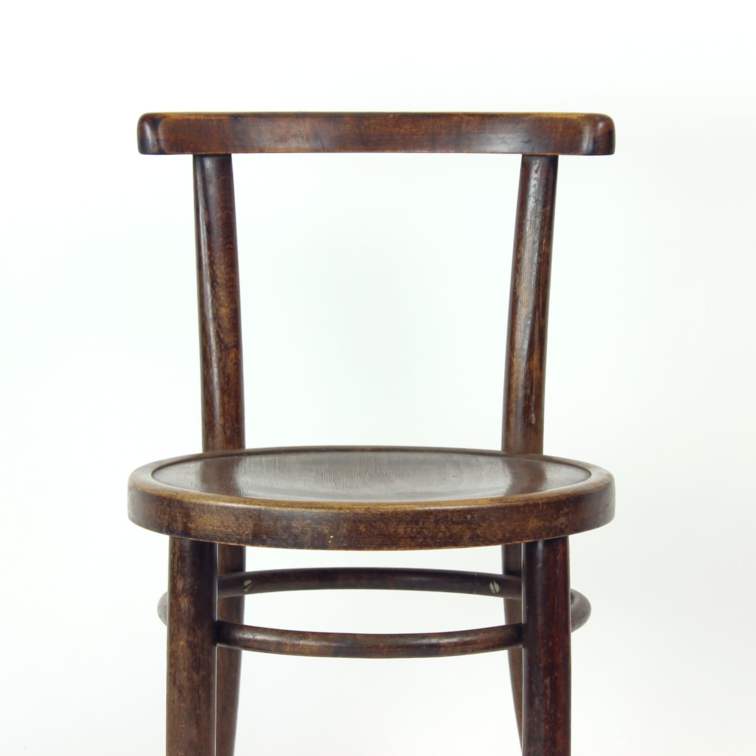 Round child chair, dark brown oak, Tatra Nabytok, Czech Republic, 1950s. - 195944
