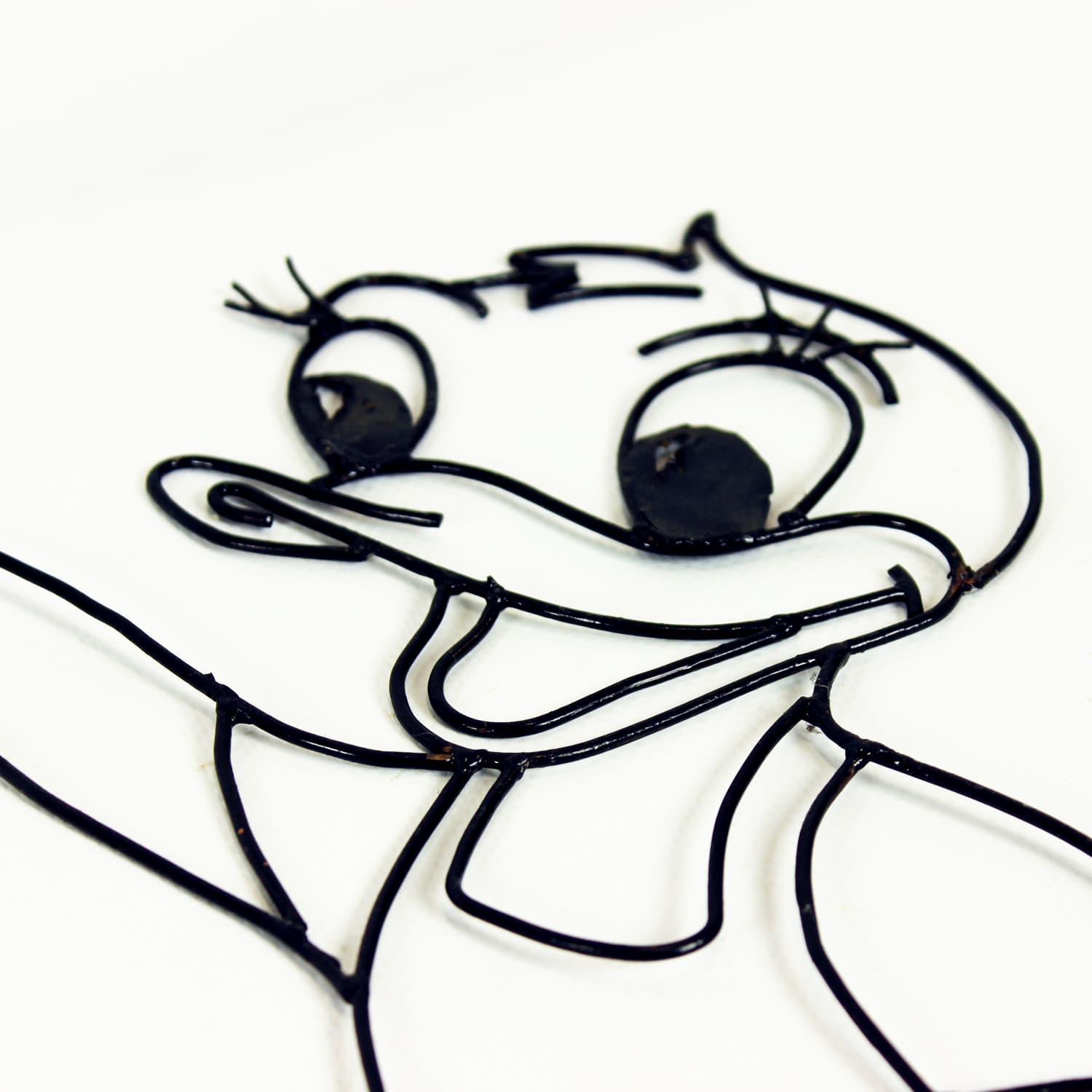 Dekoracja ścienna Donald & Daisy Duck, metal czarny, Austria, lata 60. - 195960