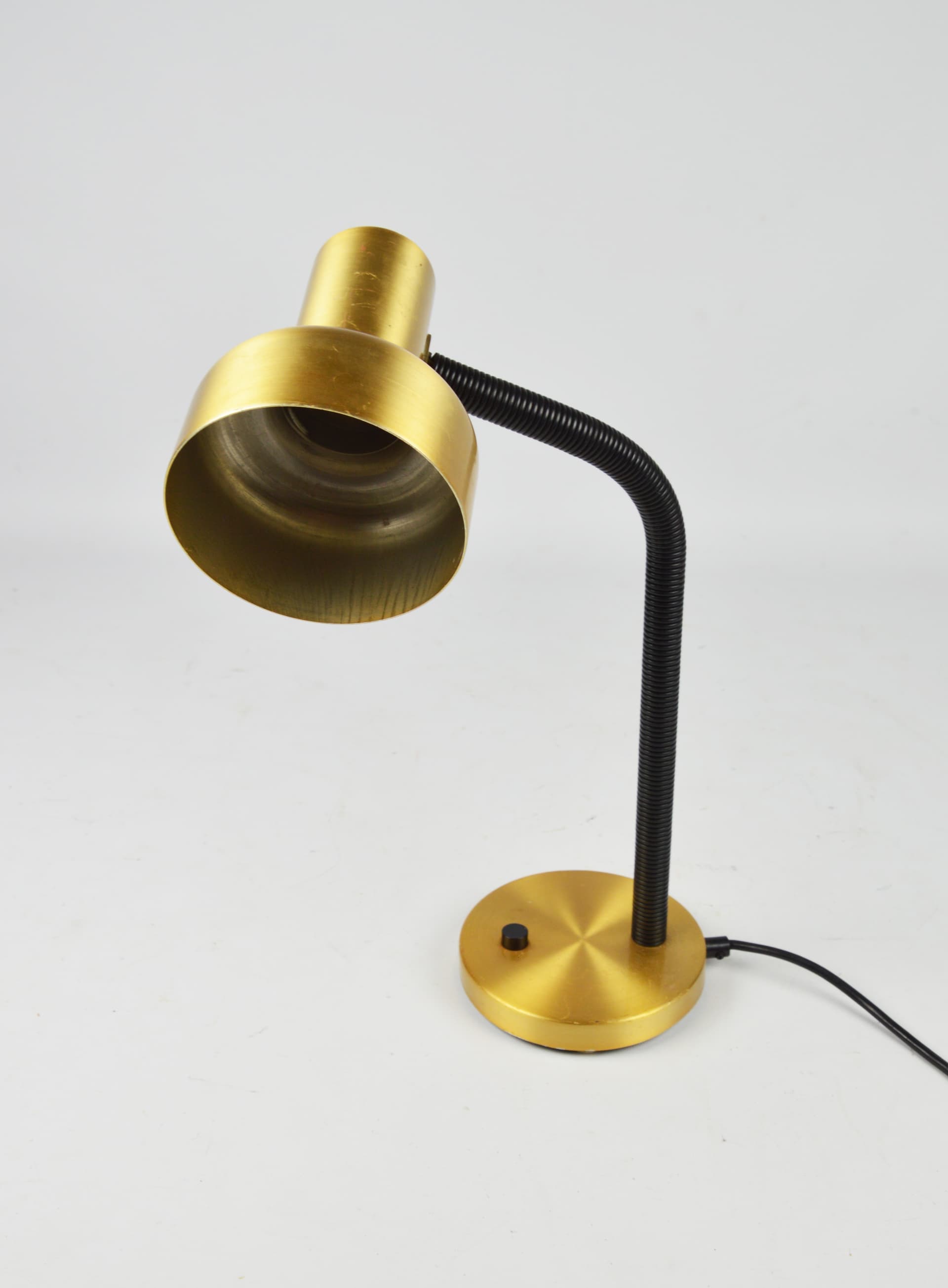 Lampka biurkowa, złoty, metal, lata 70. - 195972