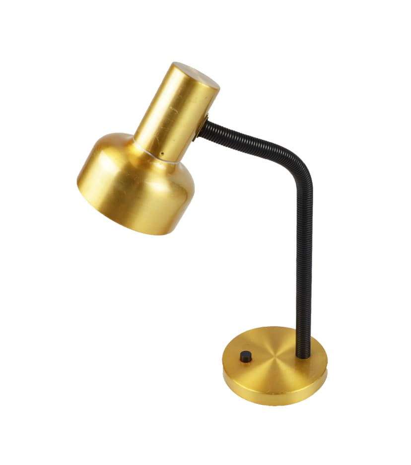 Lampka biurkowa, złoty, metal, lata 70.