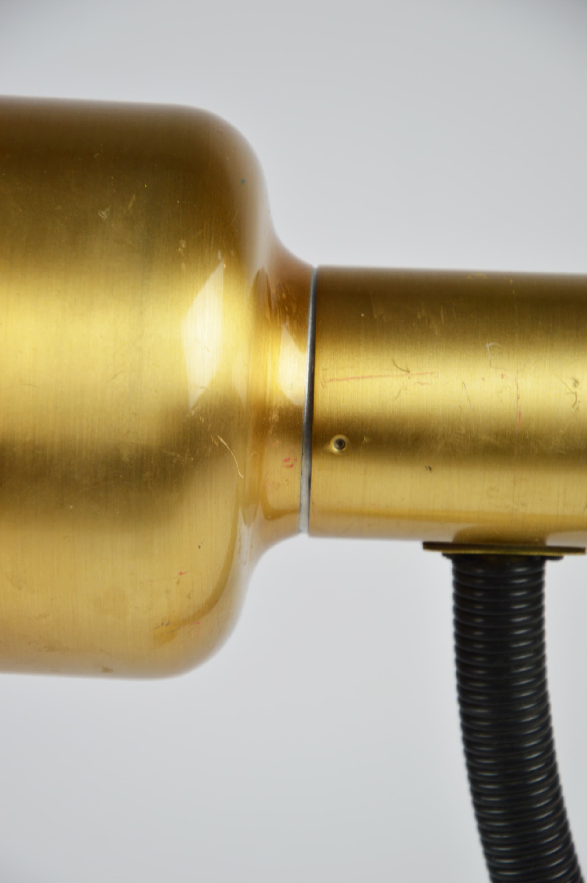 Lampka biurkowa, złoty, metal, lata 70. - 195976