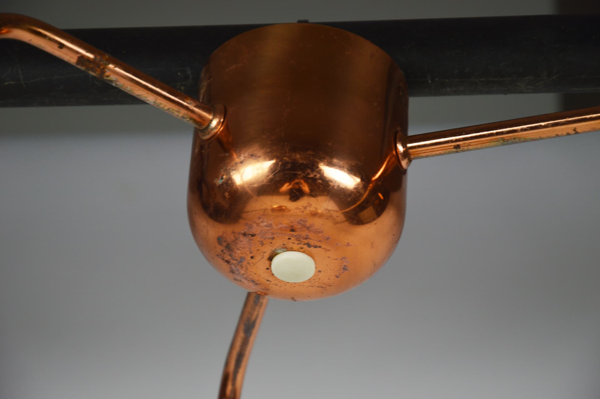 Cascade pendant lamp, honey glass, copper, Europe, 1970s. - 196040